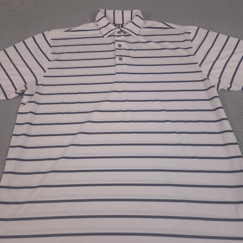 FootJoy Polo Shirt Mens XL Multi Striped Performance Stretch Short Sleeve Golf